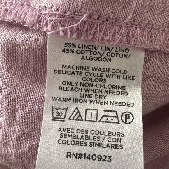 LOFT Pink Button Down Shirt Relaxed Fit - Picture 4 of 4